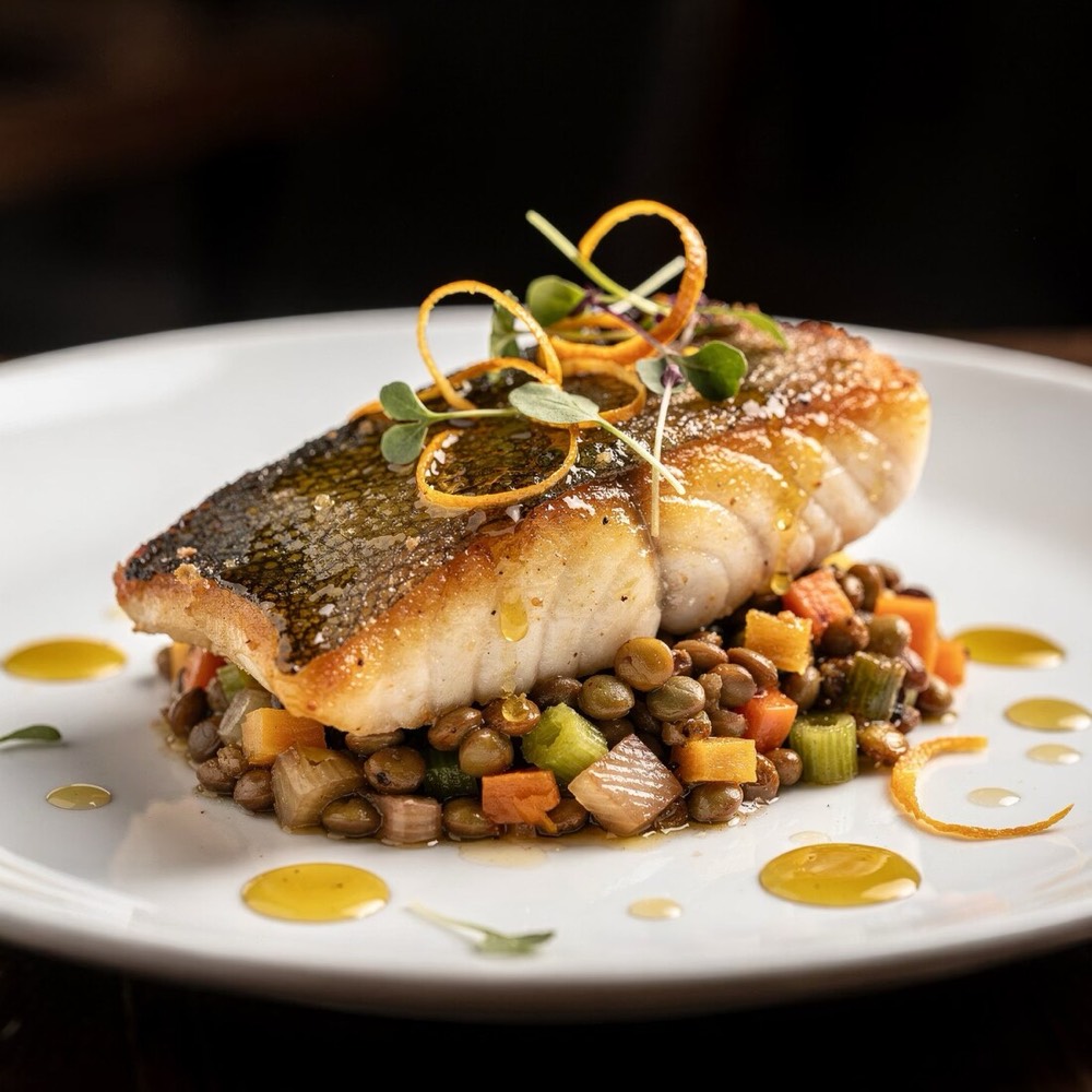 Honey-Orange Sea Bass